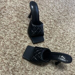 Wild Diva Black Quilted Heels